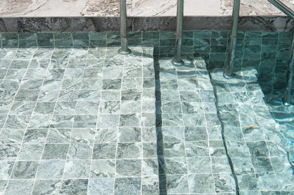 pool concrete tiling