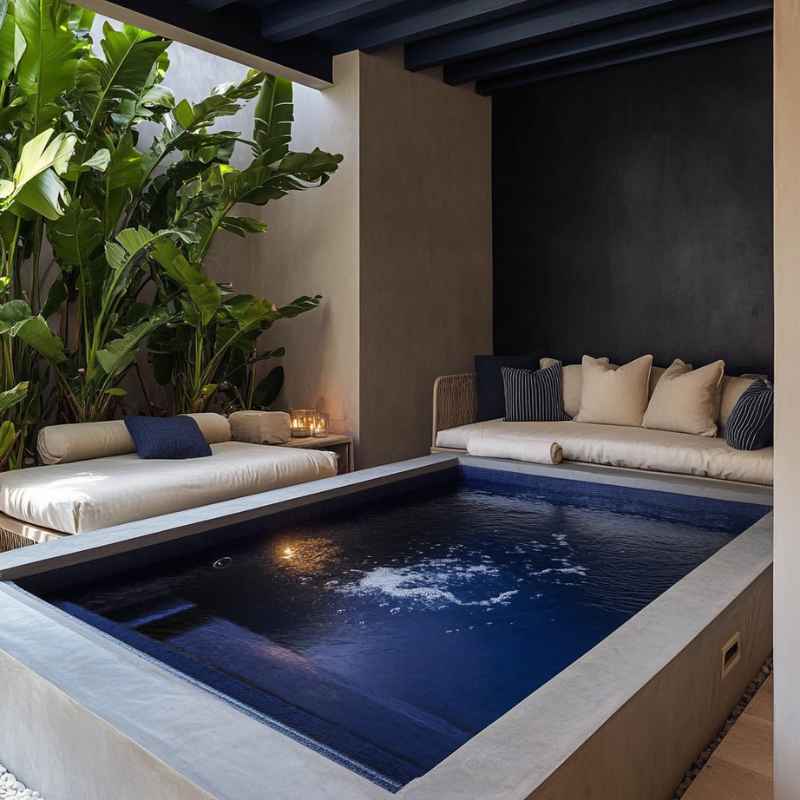 Semi above ground plunge pool