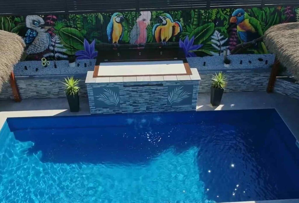 Newly installed large fibreglass pool in Cessnock