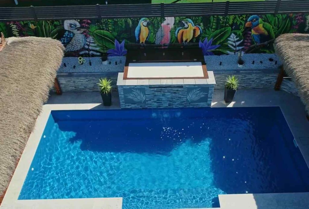 Newly installed large fibreglass pool in Cessnock