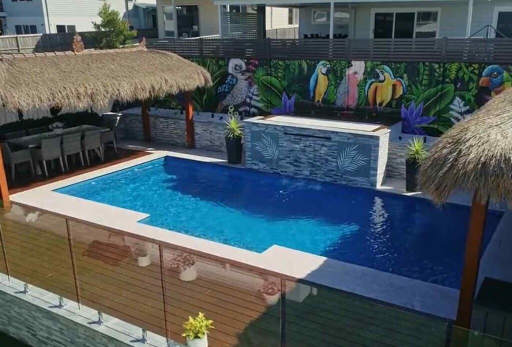 Newly installed large fibreglass pool in Cessnock