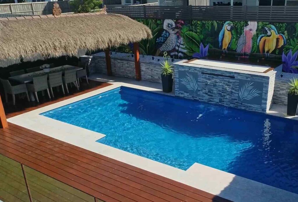 Newly installed large fibreglass pool in Cessnock